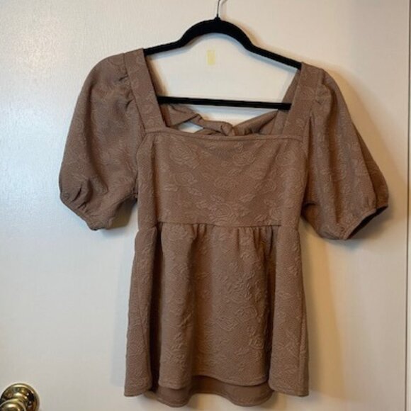 mine Tops - Mine Brown tie in the back Blouse